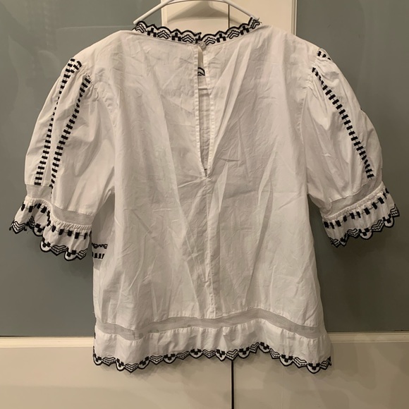 Black and white traditional style embroidered top (TopShop) - Picture 3 of 3